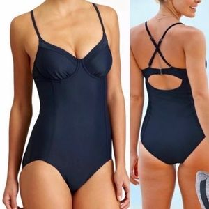 Athleta black one piece swimsuit 32 B/C tall